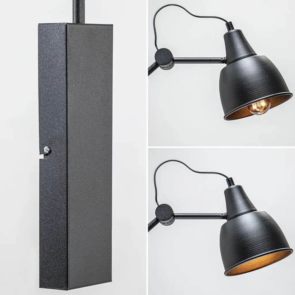 Straluma Grote retro wandlamp met zwarte kap verstelbaar> Wandlampen|Industriële Verlichting