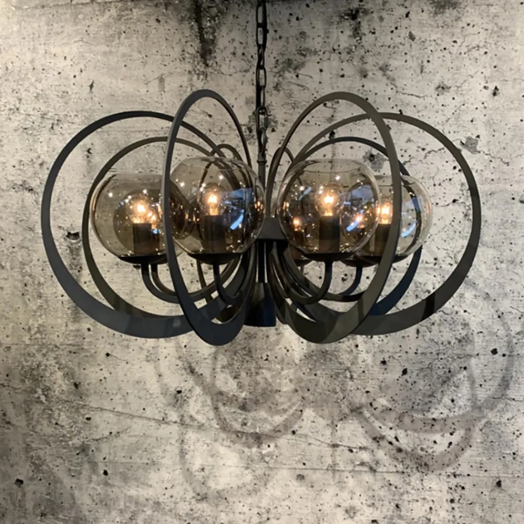 Straluma Grote ronde hanglamp metaal met smoke glas en spot> Eetkamerverlichting|Hanglampen