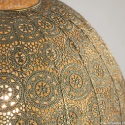 Straluma Grote tafellamp antiek messing met decoratief dessin><noscript><img width=