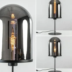 Straluma Grote tafellamp Maverick mat zwart met smoke glas><noscript><img width=