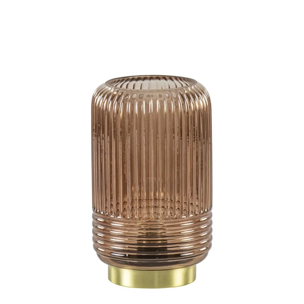 Straluma Grote tafellamp op batterijen donkerbruin Lipa> Tafellampen|Light and Living