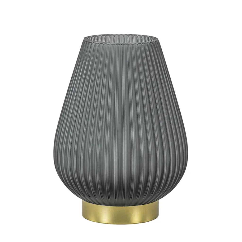 Straluma Grote tafellamp Tajera op batterij mat grijs/goud L&L> Tafellampen|Light and Living