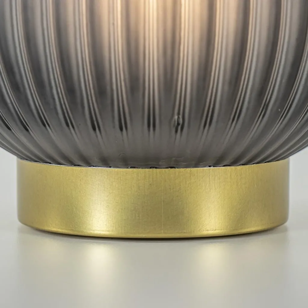 Straluma Grote tafellamp Tajera op batterij mat grijs/goud L&L> Tafellampen|Light and Living