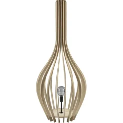 Straluma Grote vloerlamp kegel naturel hout met zwart> Vloerlampen|Botanische Verlichting