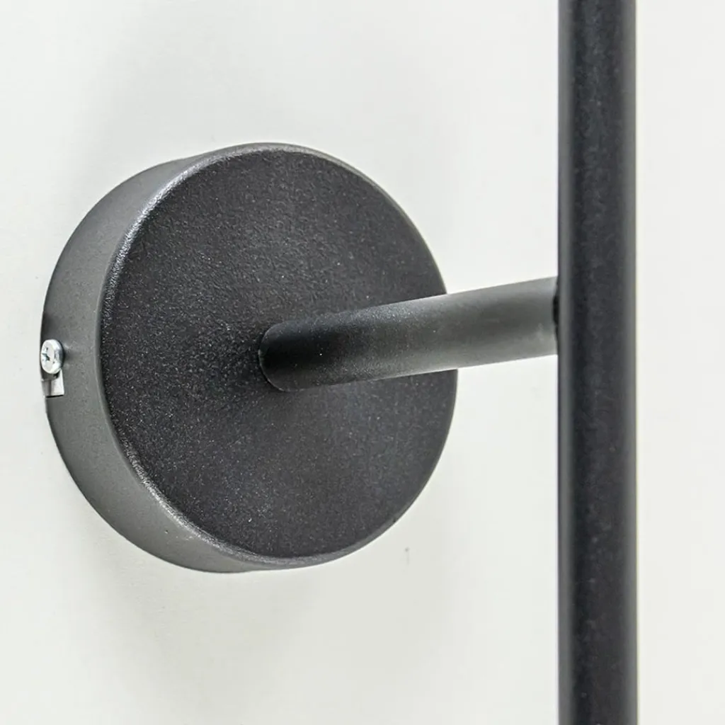 Straluma Grote wandlamp mat zwart met witte glazen bol> Wandlampen|Industriële Verlichting