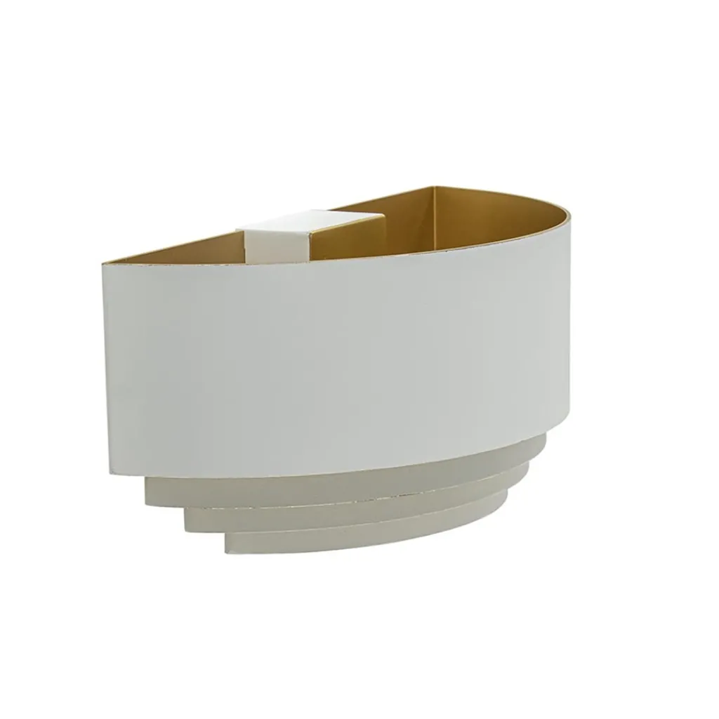 Straluma Half ronde wandlamp wit met goud> Wandlampen|Industriële Verlichting