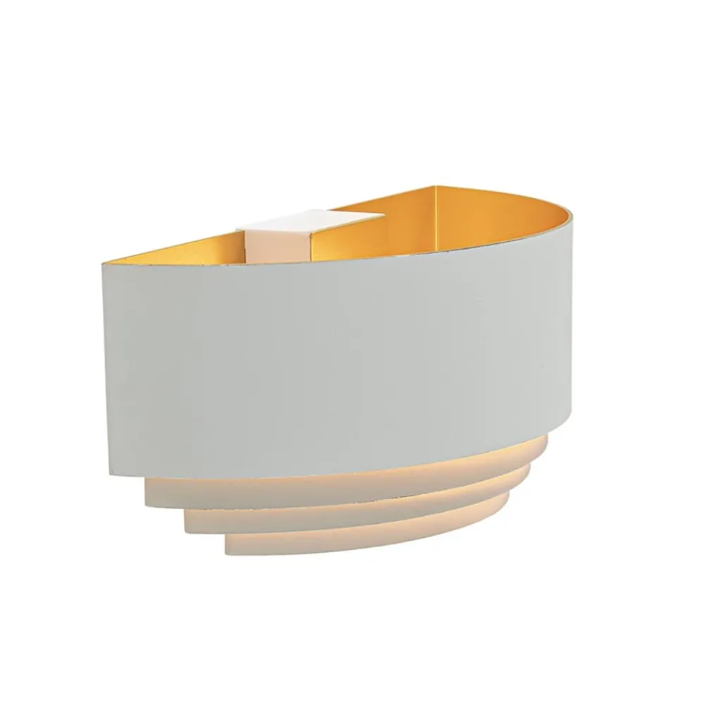 Straluma Half ronde wandlamp wit met goud> Wandlampen|Industriële Verlichting