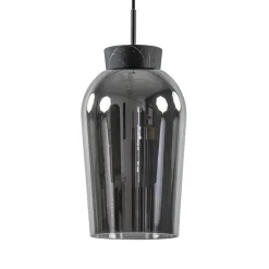 Straluma Hanglamp 1 lichts zwart/marmer met smoke glas> Hanglampen|Eettafellampen