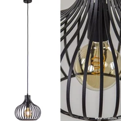 Straluma Hanglamp Aglio 28cm zwart></noscript> Pendel Lampen|Woonkamerlampen