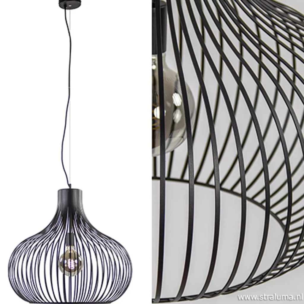 Straluma Hanglamp Aglio draad zwart 60cm> Eettafellampen|Draadlampen