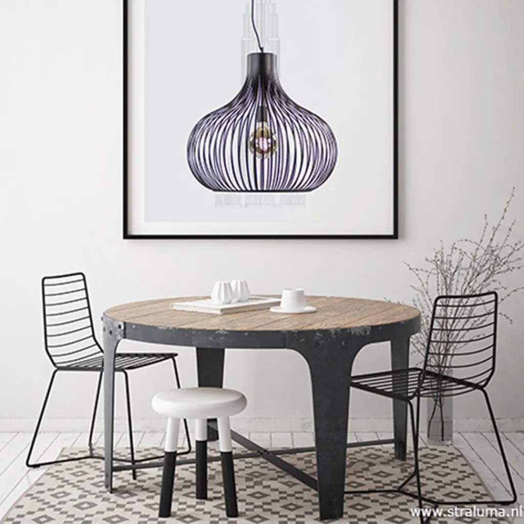 Straluma Hanglamp Aglio draad zwart 60cm> Eettafellampen|Draadlampen