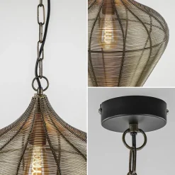 Straluma Hanglamp Alvaro 36cm antiek brons></noscript> Woonkamerlampen|Eetkamerverlichting