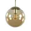 Straluma Hanglamp amber glazen bol 25 cm met messing> Woonkamerlampen|Slaapkamerlampen