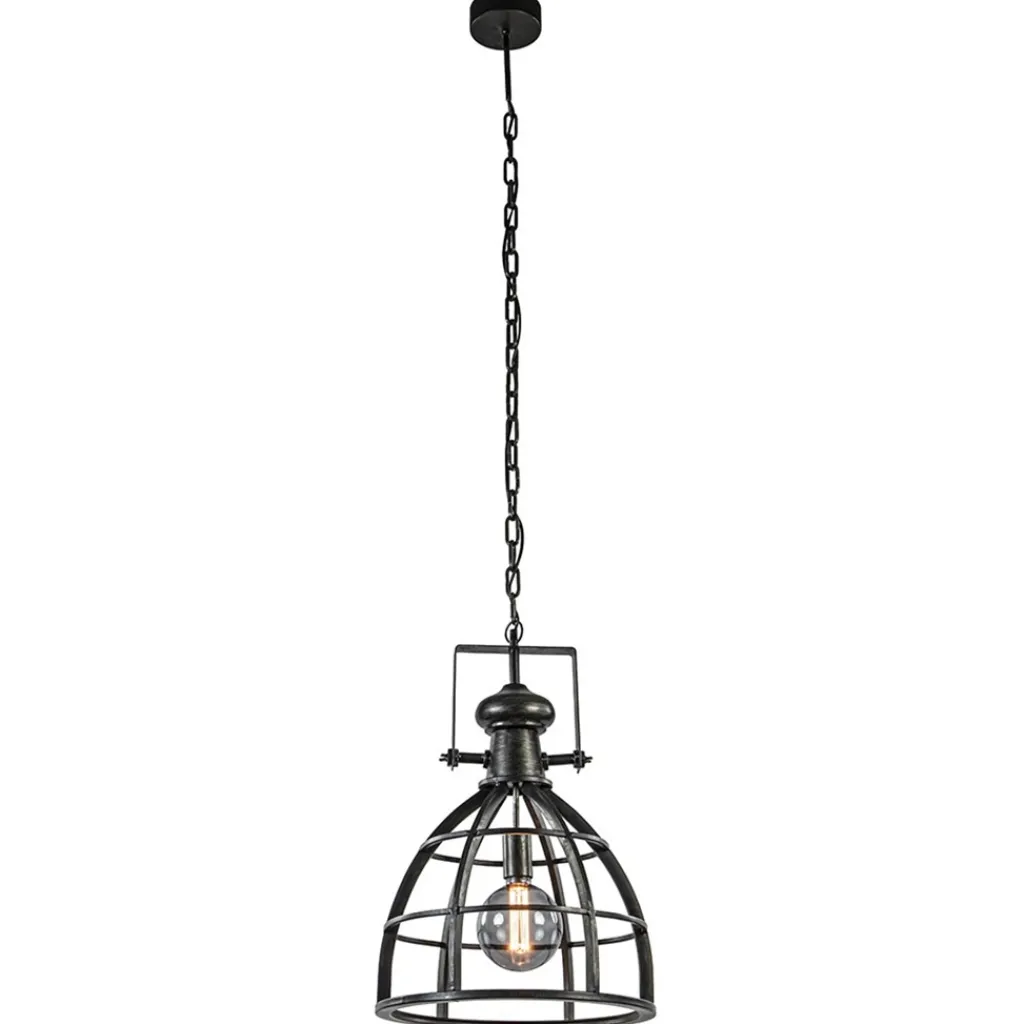 Straluma Hanglamp Amy zwartstaal industrieel> Eettafellampen|Woonkamerlampen