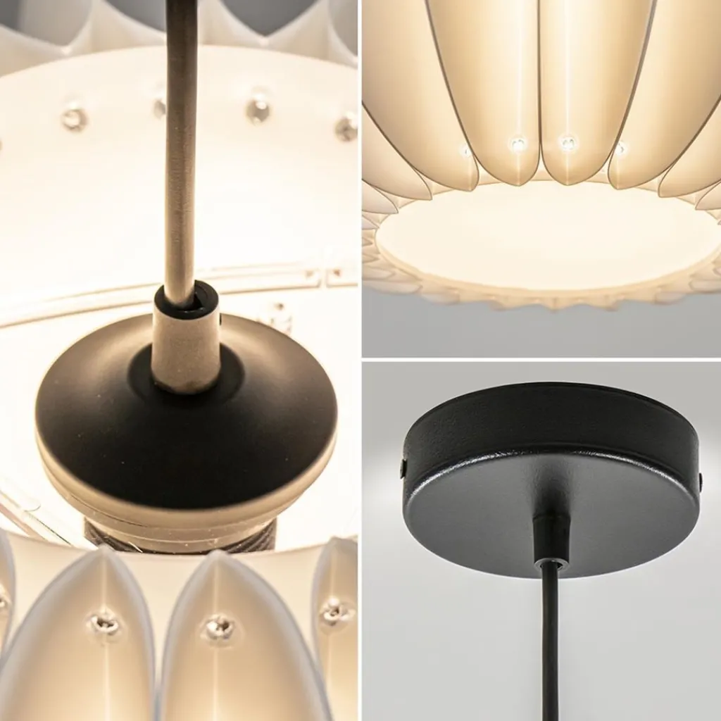 Straluma Hanglamp Arena 1L 40cm zwart/kap wit> Hanglampen|Eettafellampen