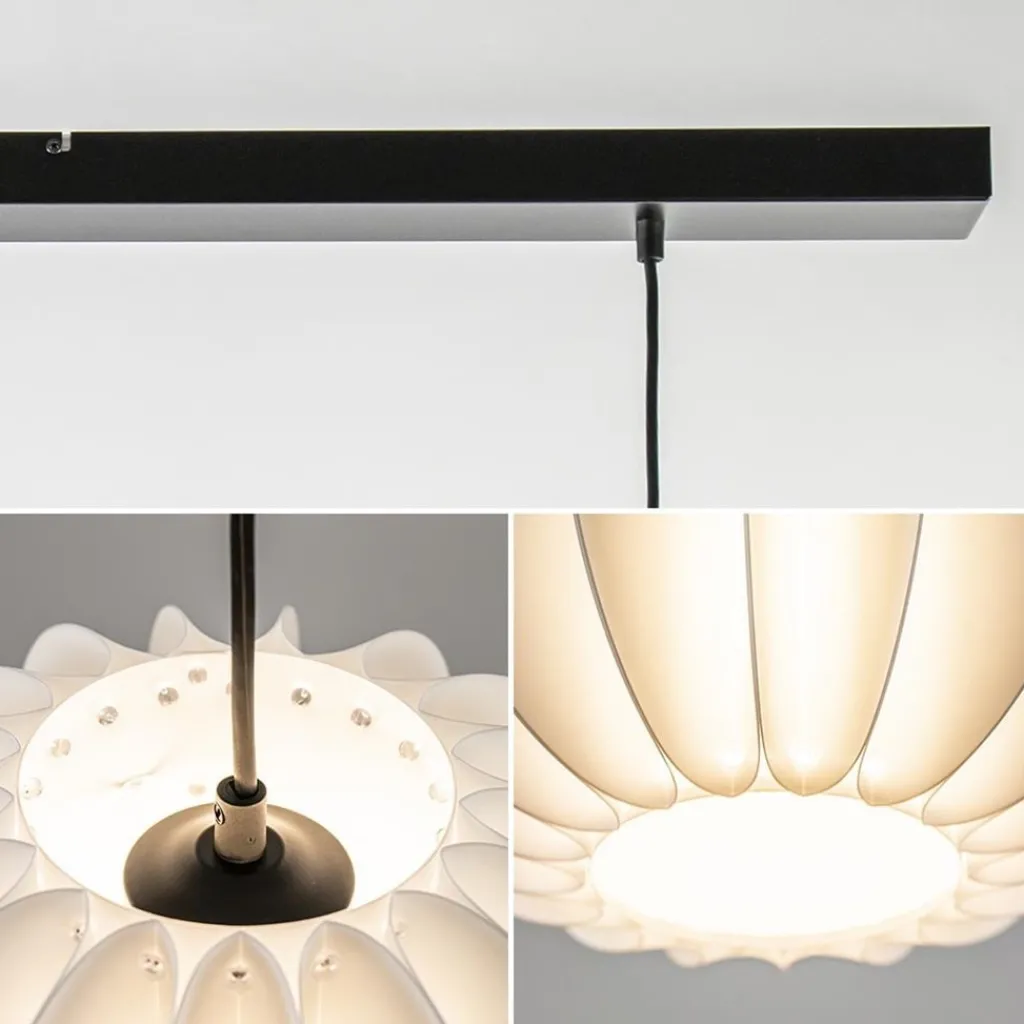 Straluma Hanglamp Arena 3L op balk zwart/kap wit> Eettafellampen|Eetkamerverlichting