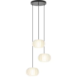 Straluma Hanglamp Arena 3L rond zwart/kap wit> Eettafellampen|Eetkamerverlichting