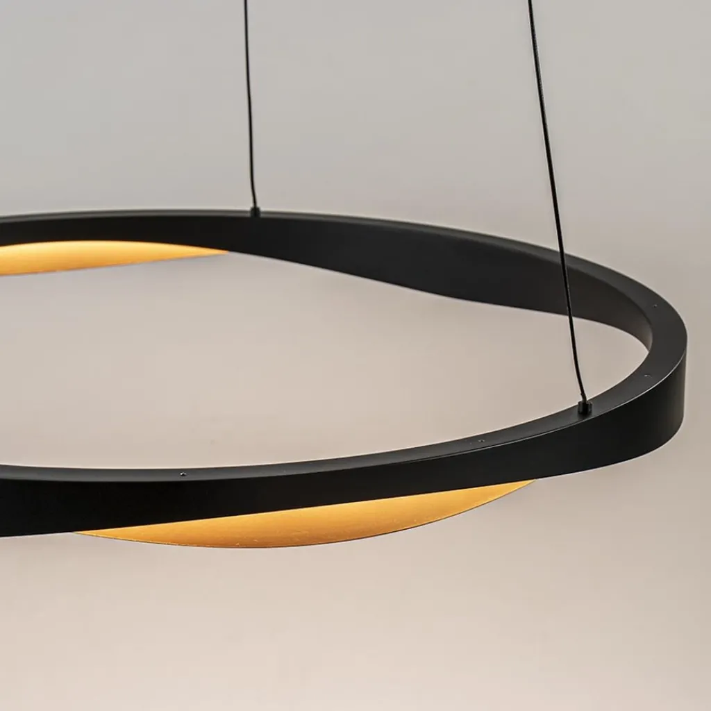 Straluma Hanglamp Ascoli 85 ring zwart/matgoud> Hanglampen|Eettafellampen