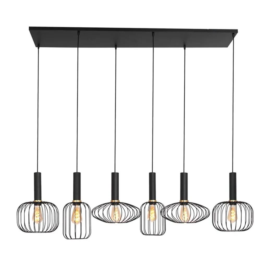 Straluma Hanglamp Aureole 6L mix zwart> Eettafellampen|Draadlampen