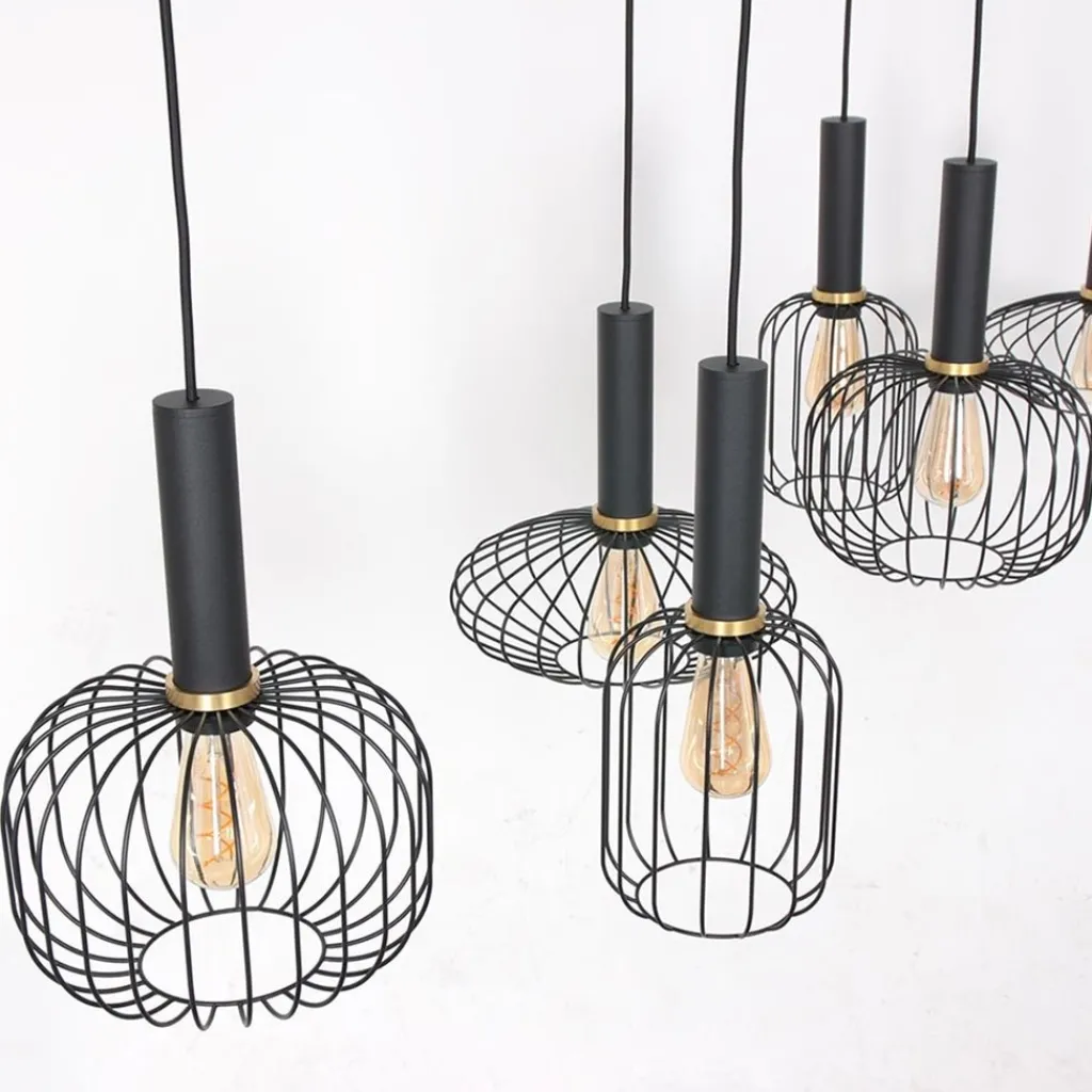 Straluma Hanglamp Aureole 6L mix zwart> Eettafellampen|Draadlampen