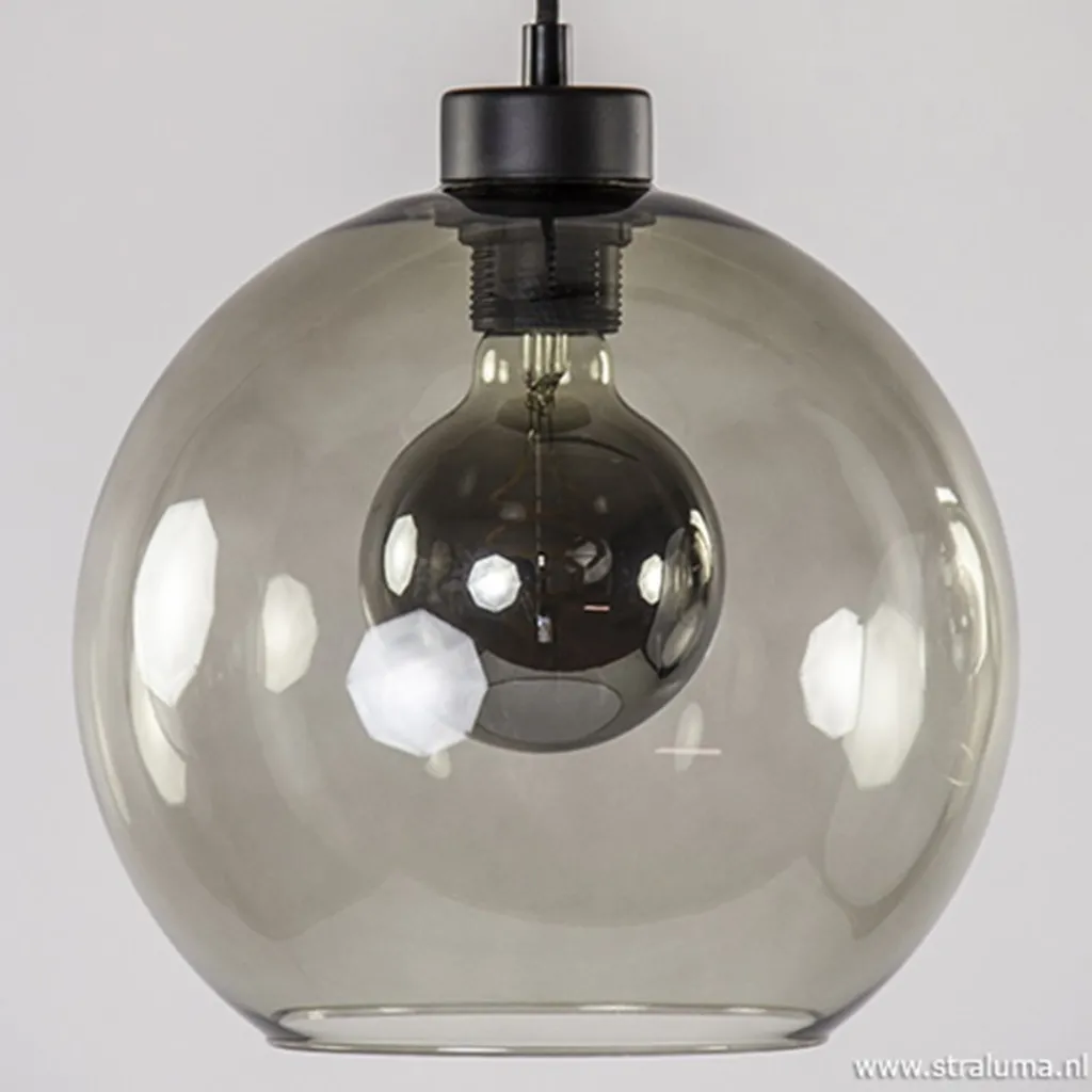 Straluma Hanglamp balk 3L smoke bolglas> Eettafellampen|Pendel Lampen