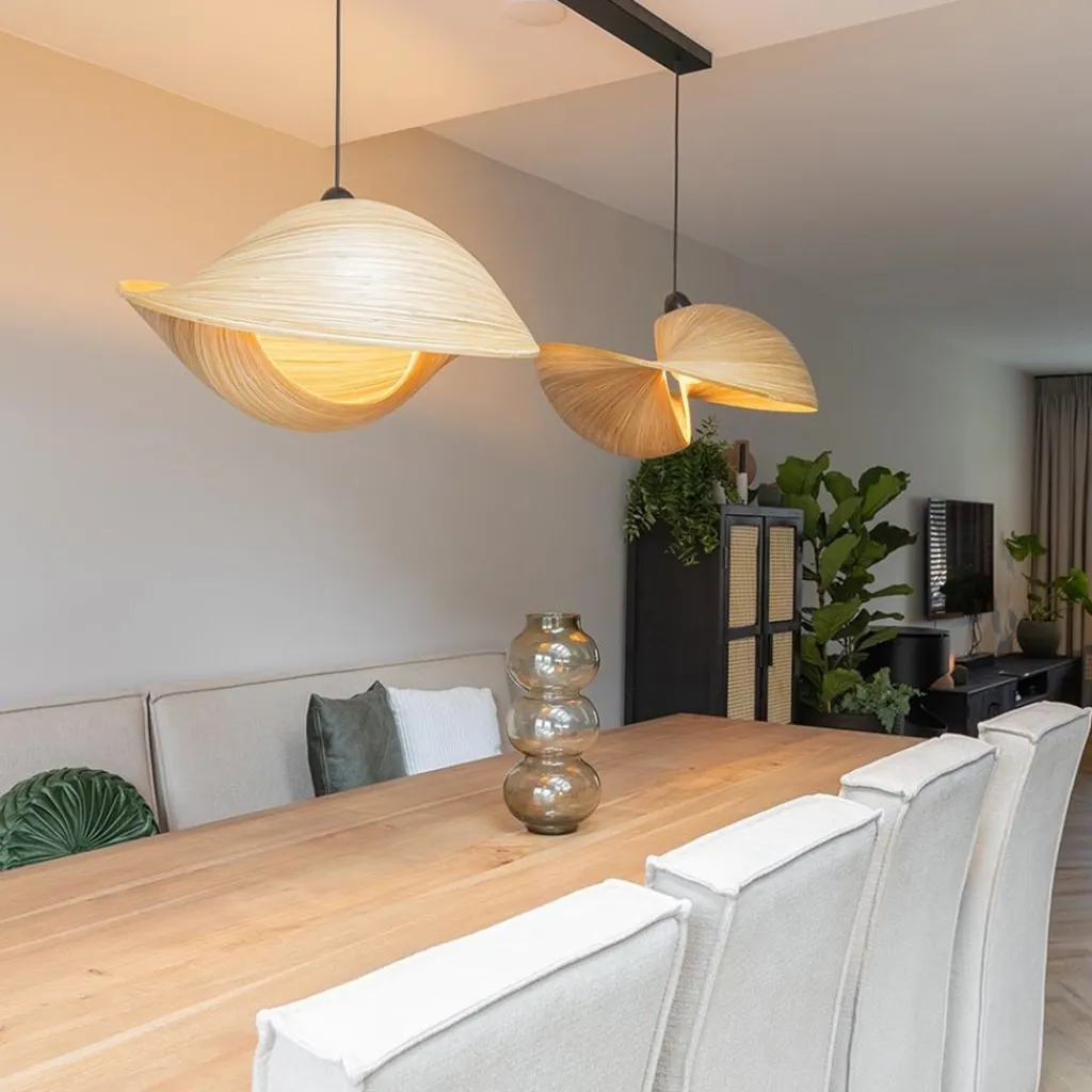 Straluma Hanglamp bamboe schelp 60cm> Woonkamerlampen|Slaapkamerlampen