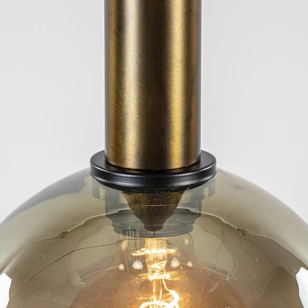 Straluma Hanglamp Bella 8L zwart/brons/smoke mix> Eettafellampen|Pendel Lampen