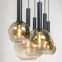 Straluma Hanglamp Bella Smoke 6L multipendel zwart/glas mix><noscript><img width=