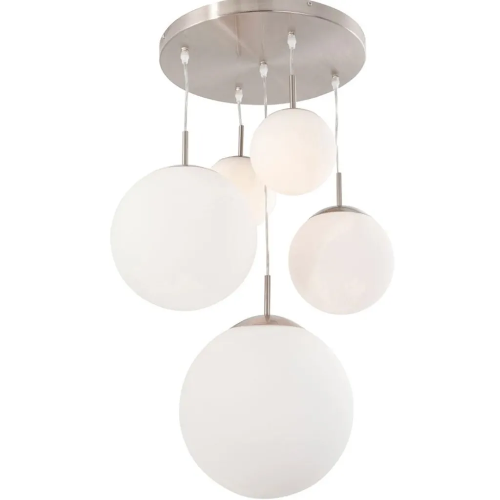 Straluma Hanglamp bol Bollique 5x glas wit> Videverlichting|Halverlichting