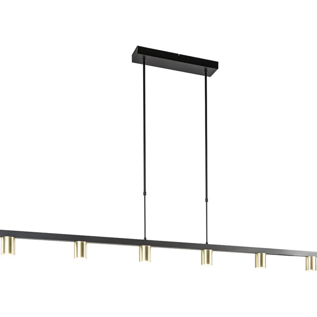 Straluma Hanglamp Bounce 6L 160cm zwart/goud> Eettafellampen|Keukenverlichting