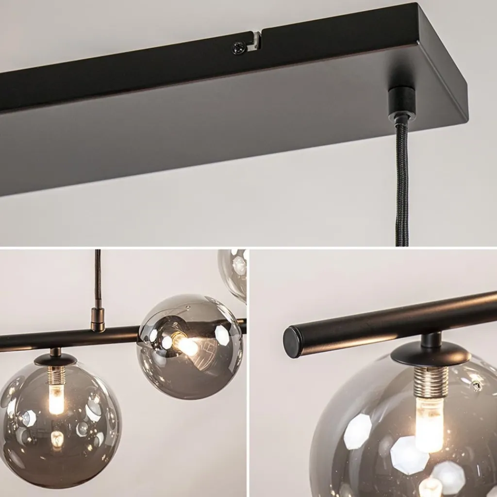 Straluma Hanglamp Calcio 9l zwart + smoke glas> Hanglampen|Eettafellampen