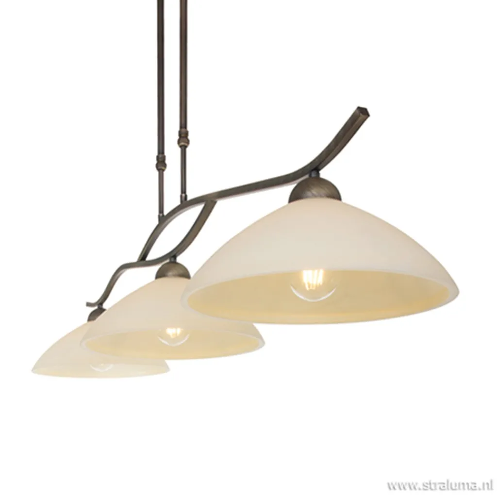 Straluma Hanglamp Capri brons/Glas> Eettafellampen|Eetkamerverlichting