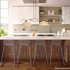 Straluma Hanglamp Capri brons/Glas></noscript> Eettafellampen|Woonkamerlampen