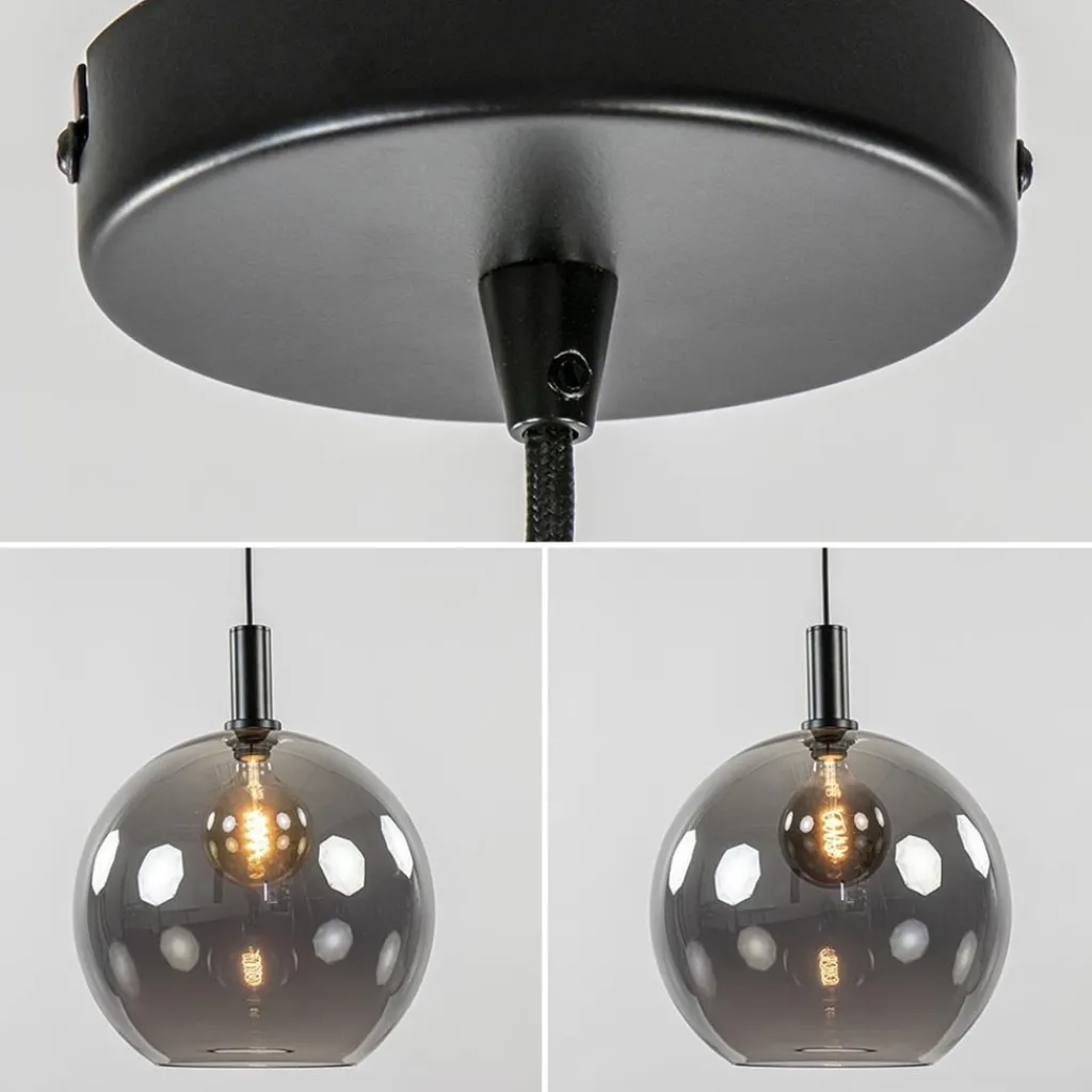 Straluma Hanglamp Chandra 1L zwart + glas 40cm> Eettafellampen|Keukenverlichting