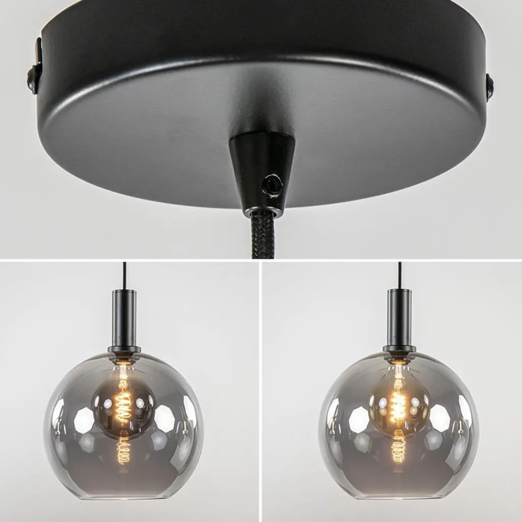 Straluma Hanglamp Chandra 1L zwart + glas 30cm> Keukenverlichting|Hanglampen