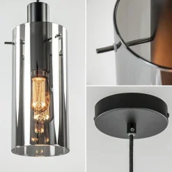 Straluma Hanglamp cilinder zwart met smoke glas></noscript> Woonkamerlampen|Slaapkamerlampen