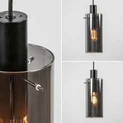 Straluma Hanglamp cilinder zwart met smoke glas></noscript> Woonkamerlampen|Slaapkamerlampen