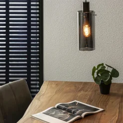 Straluma Hanglamp cilinder zwart met smoke glas></noscript> Woonkamerlampen|Slaapkamerlampen