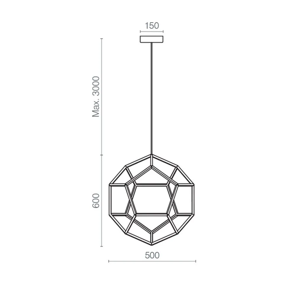 Straluma Hanglamp Dodeca 50 zwart> Hanglampen|Eettafellampen