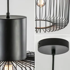 Straluma Hanglamp draad cilinder zwart met klos></noscript> Draadlampen|Eetkamerverlichting