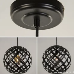 Straluma Hanglamp Emma bol zwart 50cm></noscript> Eettafellampen|Woonkamerlampen