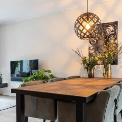 Straluma Hanglamp Emma bol zwart 50cm></noscript> Eettafellampen|Woonkamerlampen