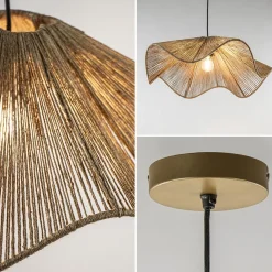 Straluma Hanglamp Fodara jute naturel Light and Living></noscript> Hanglampen|Eettafellampen