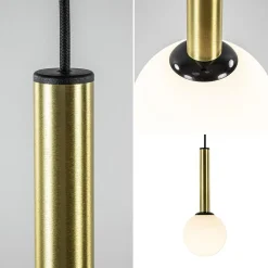 Straluma Hanglamp Globe 3L rond zwart/goud/wit><noscript><img width=