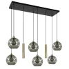 Straluma Hanglamp Globe 8L 6x glas/2xbuis goud> Eettafellampen|Pendel Lampen