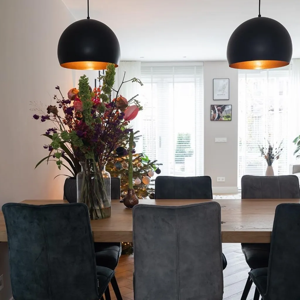 Straluma Hanglamp Jaicey bol zwart/goud> Woonkamerlampen|Slaapkamerlampen