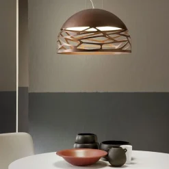 Straluma Hanglamp Kelly koepel brons 50cm></noscript> Eettafellampen|Woonkamerlampen