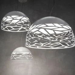 Straluma Hanglamp Kelly koepel 80cm wit></noscript> Eettafellampen|Woonkamerlampen