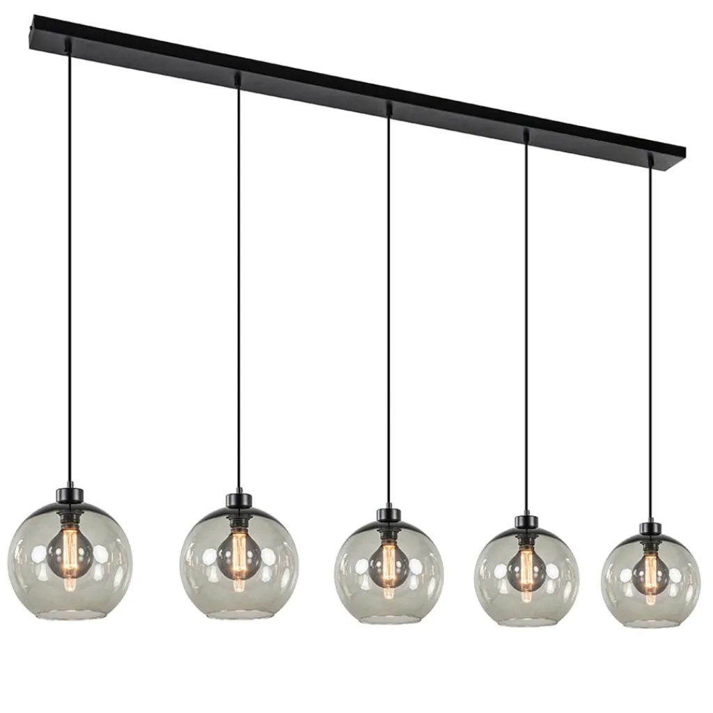 Straluma Hanglamp 5L balk + smoke glas 160cm> Eettafellampen|Pendel Lampen