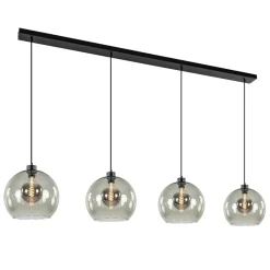 Straluma Hanglamp 4L balk zwart + smoke glas 30cm> Eettafellampen|Keukenverlichting